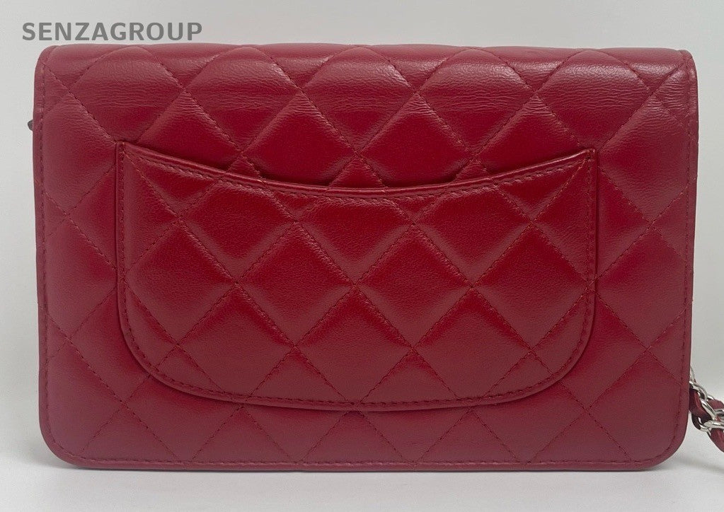 Chanel woc Diamond Shoulder Crossbody Bag Red Women