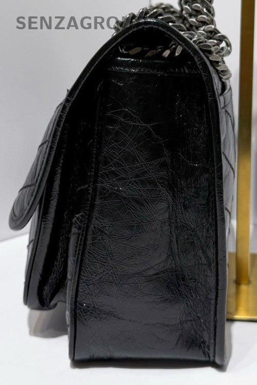 Saint Laurent Niki MM Chain Shoulder Bag Black Silver Used Women Classic