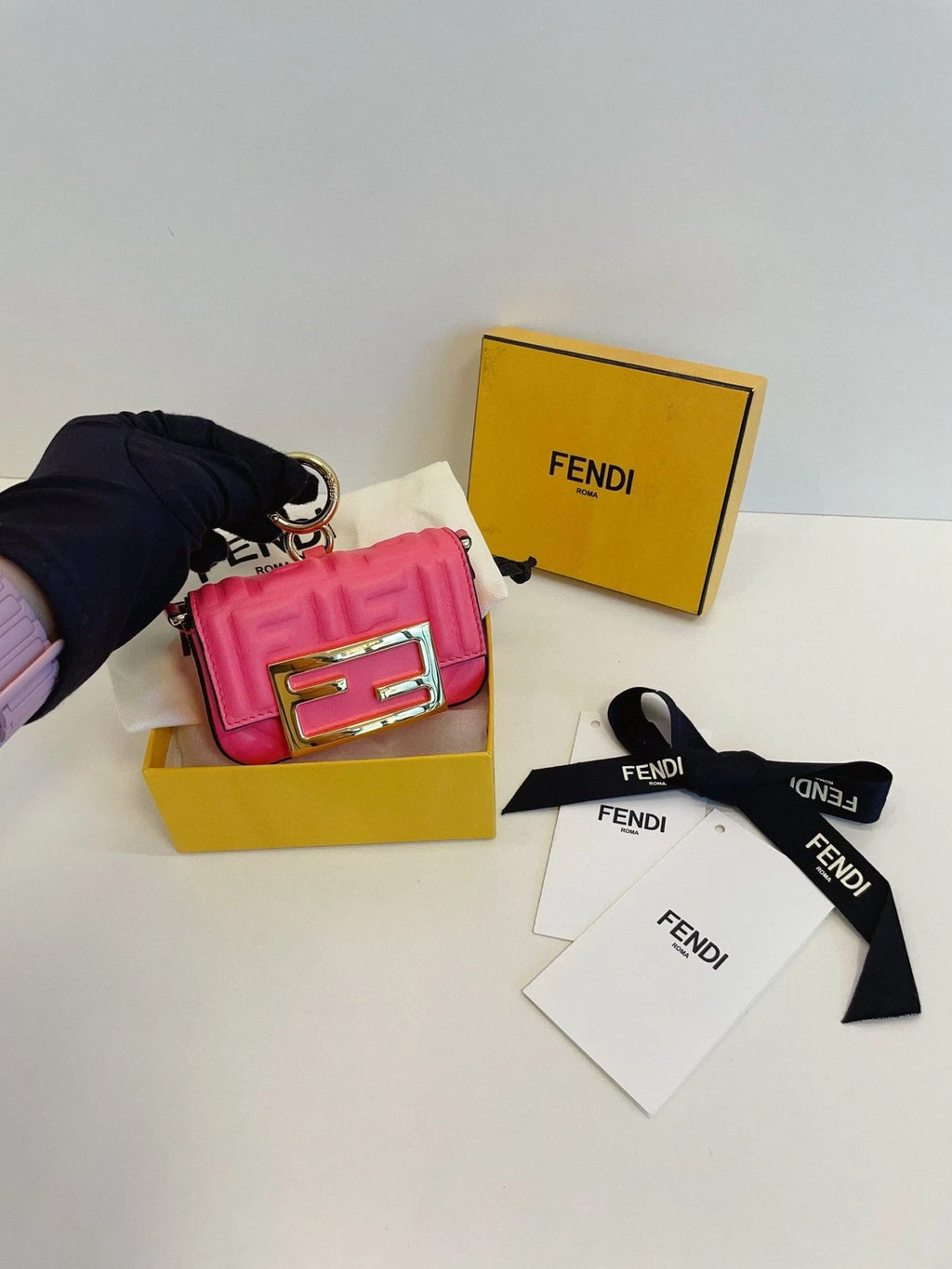 Fendi Nano Baguette Pink Super Mini Shoulder Bag For Women