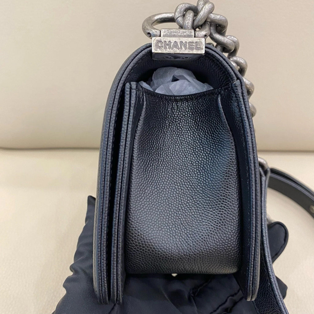 CHANEL LeBoy Small Black Leather Shoulder Bag For Women