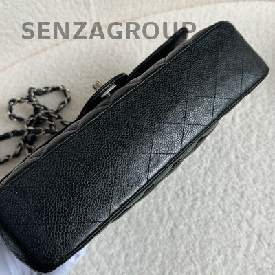 Chanel Black Silver Calfskin Medium CF Chain Shoulder Bag
