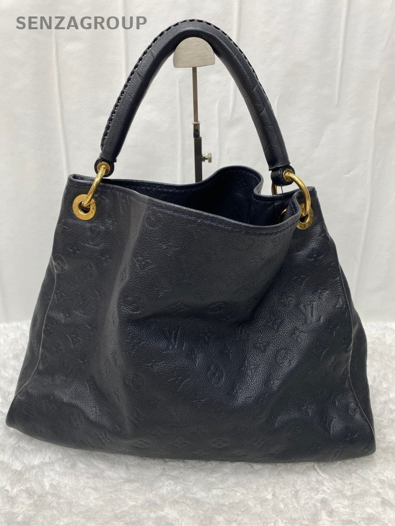 Louis Vuitton Monogram Tote Top Handle Bag Black Gold Women Classic Fashion