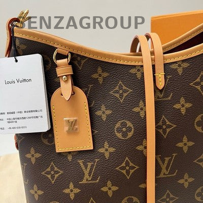Louis Vuitton Carryall PM Monogram Brown Gold Hardware Women's Bag