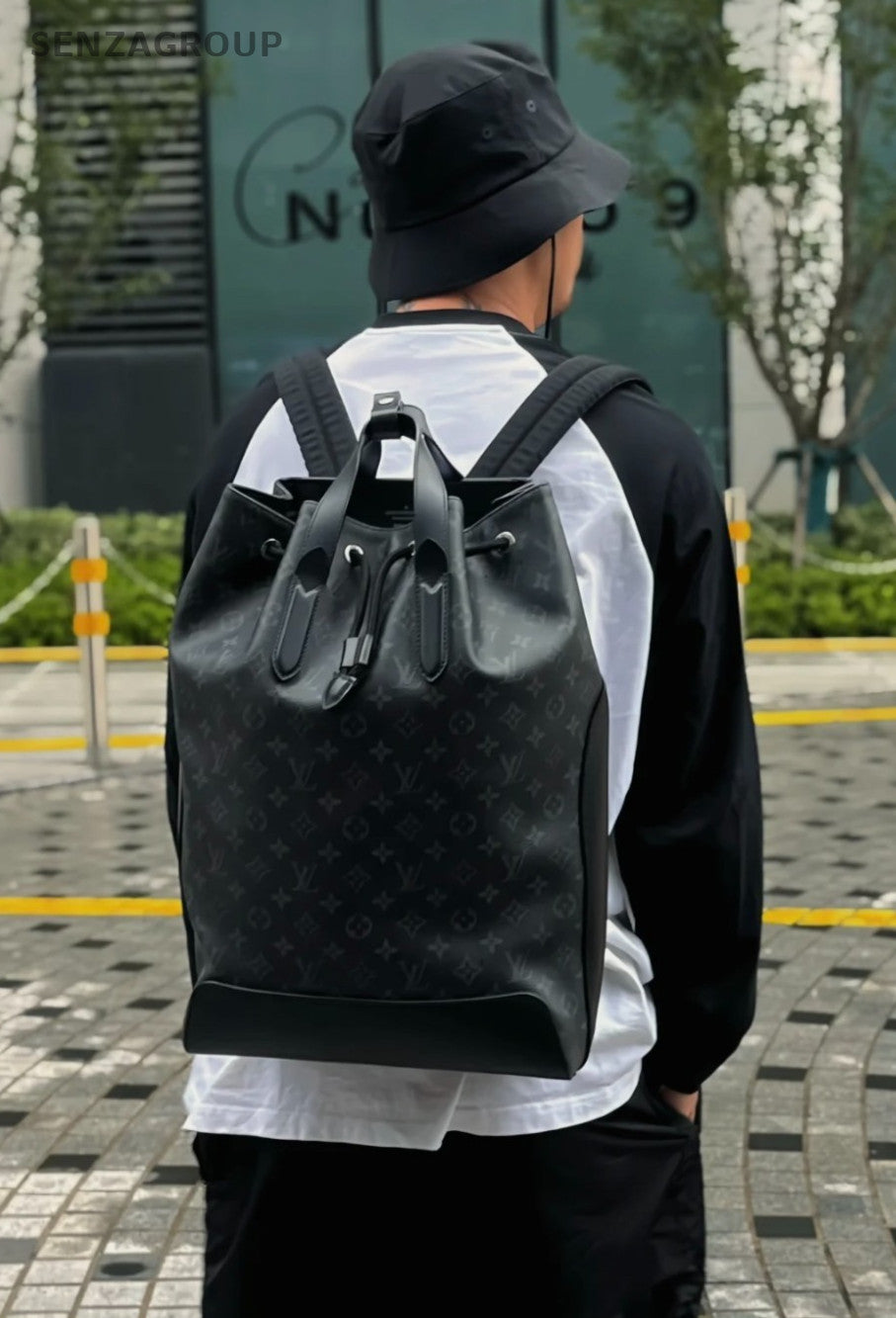 Louis Vuitton Explorer Backpack Black Monogram Drawstring Shoulder bag