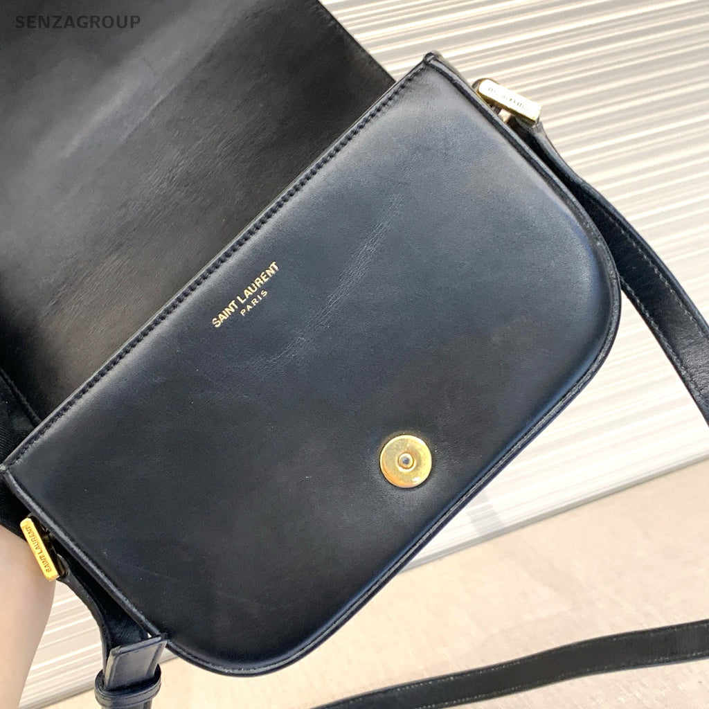 YSL Saint Laurent High School Shoulder bag Black Gold Logo Women