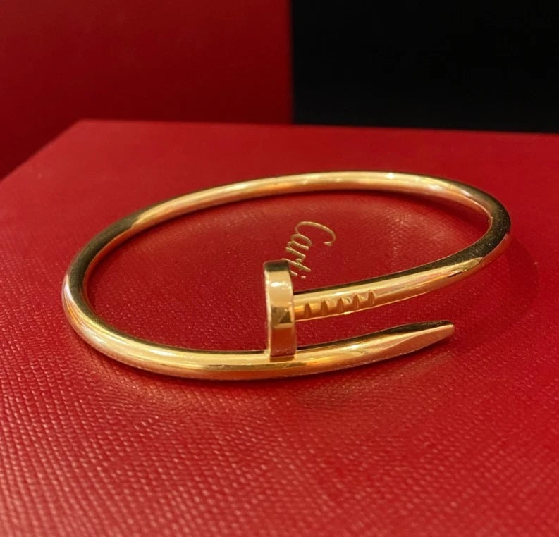 Cartier Juste Un Clou 18k Yellow Gold Wide Bangle Bracelet Size17