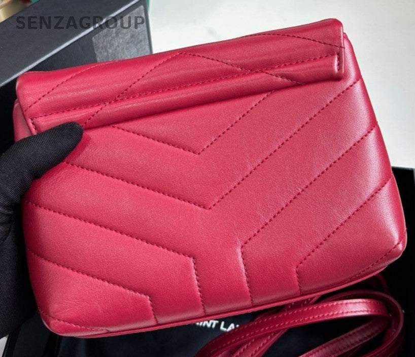 YSL Saint Laurent LOULOU Puffer Dark Red Shoulder bag Crossbody Women
