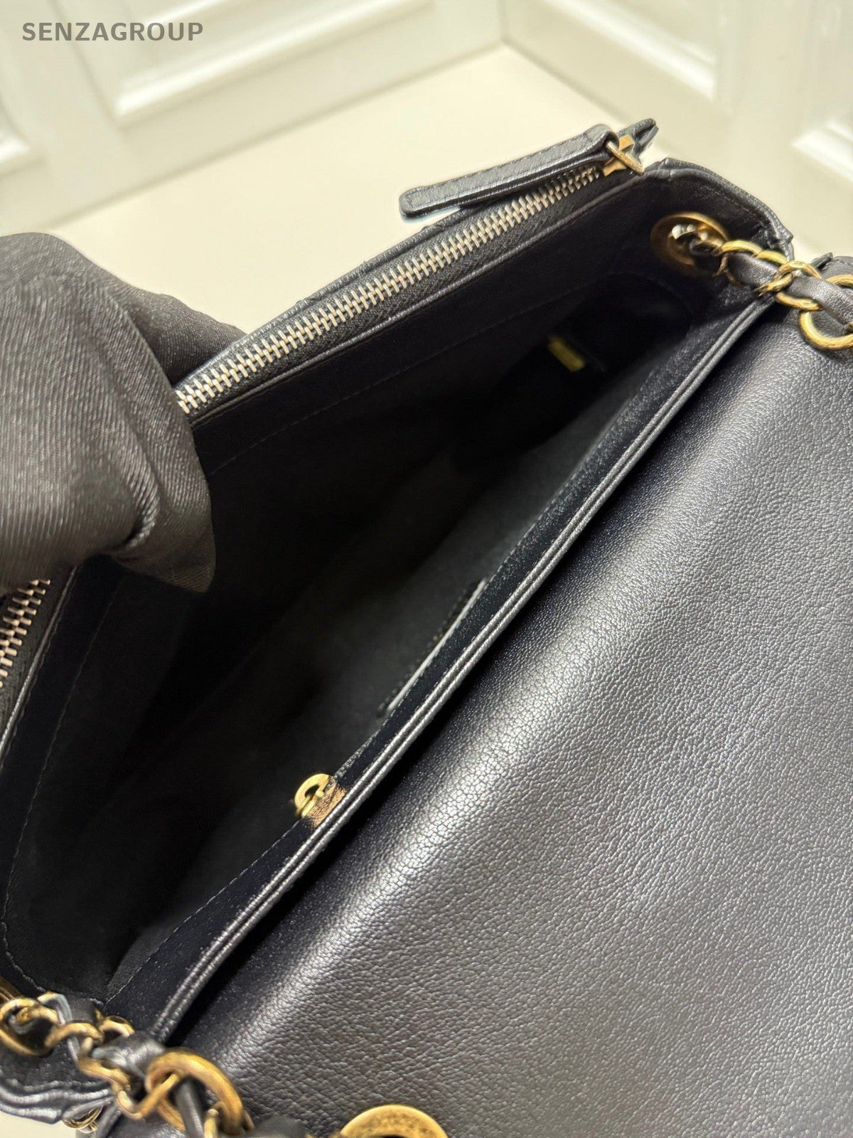 CHANEL Coco Curve Flap Calfskin top handle Shoulder Handbag Crossbody