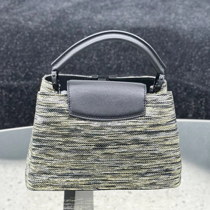 Louis Vuitton Capuciness PM Calfskin So Black Top Handle Bag Crossbody S