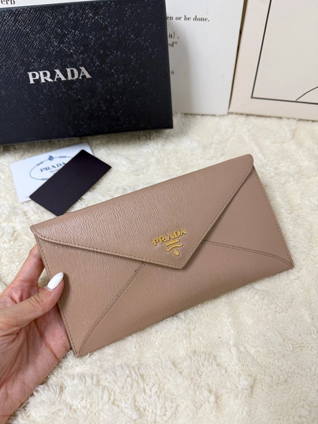 Prada Leather Envelope Wallet For Women