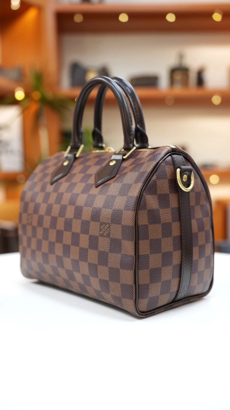 Louis Vuitton Speedy25 Damier Brown Shoulder Bag Top Handle Excellent