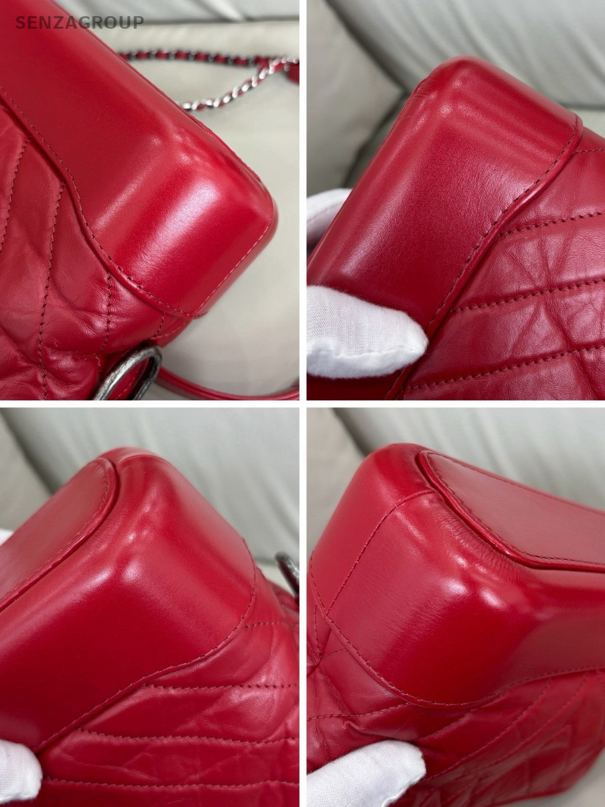 Chanel Gabrielle PM Quilted Leather Hobo Shoulder Crossbody Bag Deep Red Women