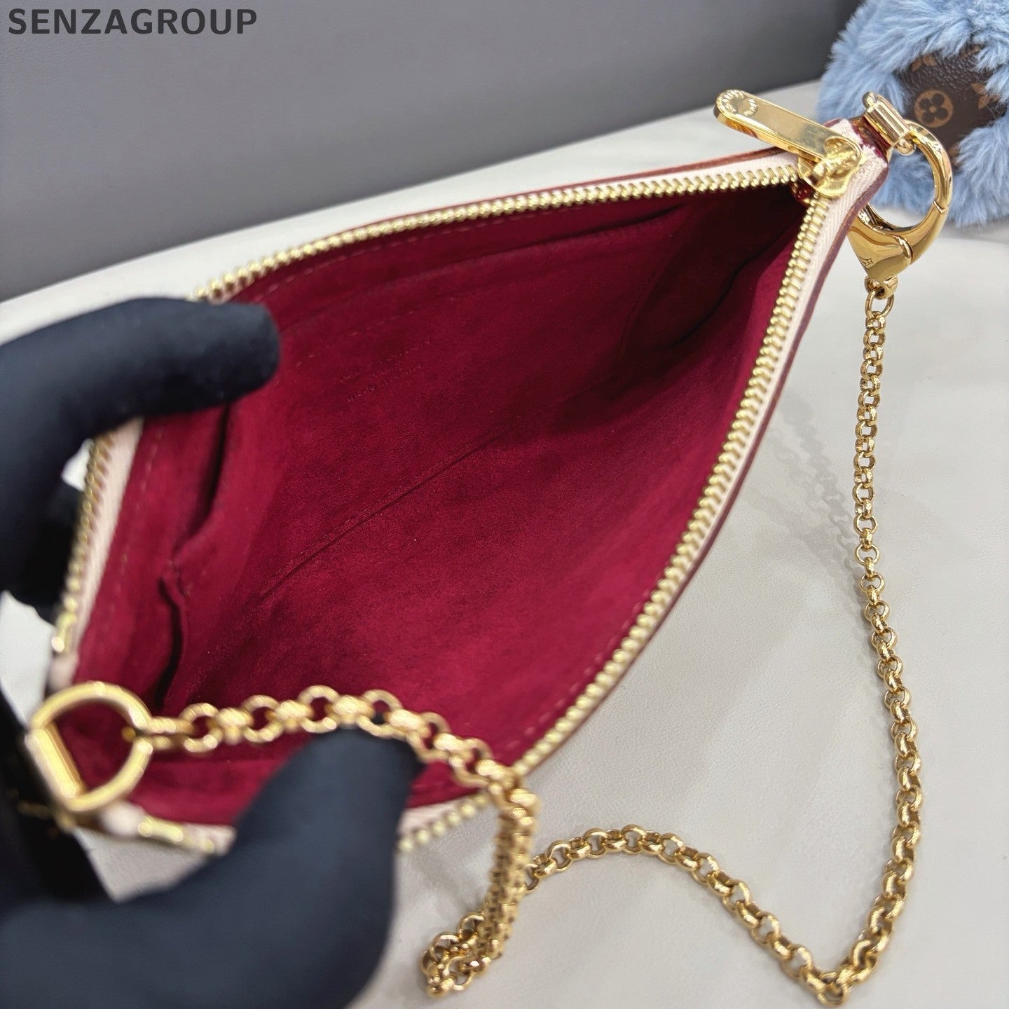 Louis Vuitton Monogram Chain Shoulder Bag White Multicolor Women Classic