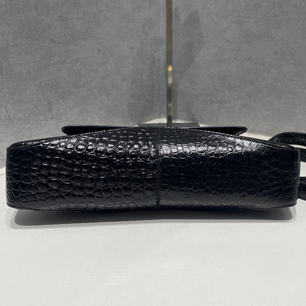 Balenciaga Black Gold Flap Bag Classic Shoulder Crossbody Women's Fashion