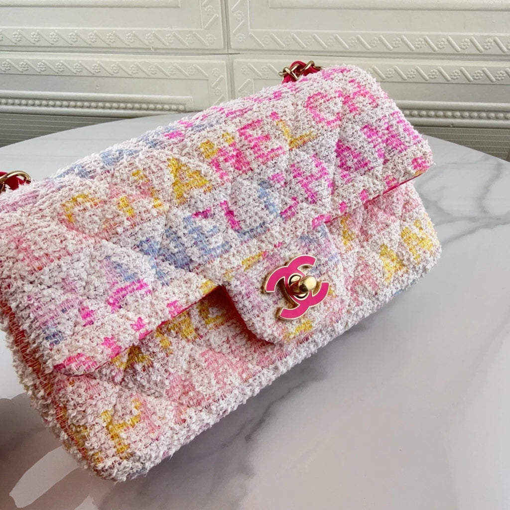 CHANEL Tweed Gradient CF Large Mini Crossbody Bag For Women