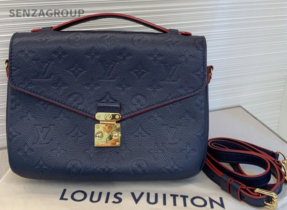Louis Vuitton Monogram Empreinte Blue Leather Pochette Métis Handbag Crossbody