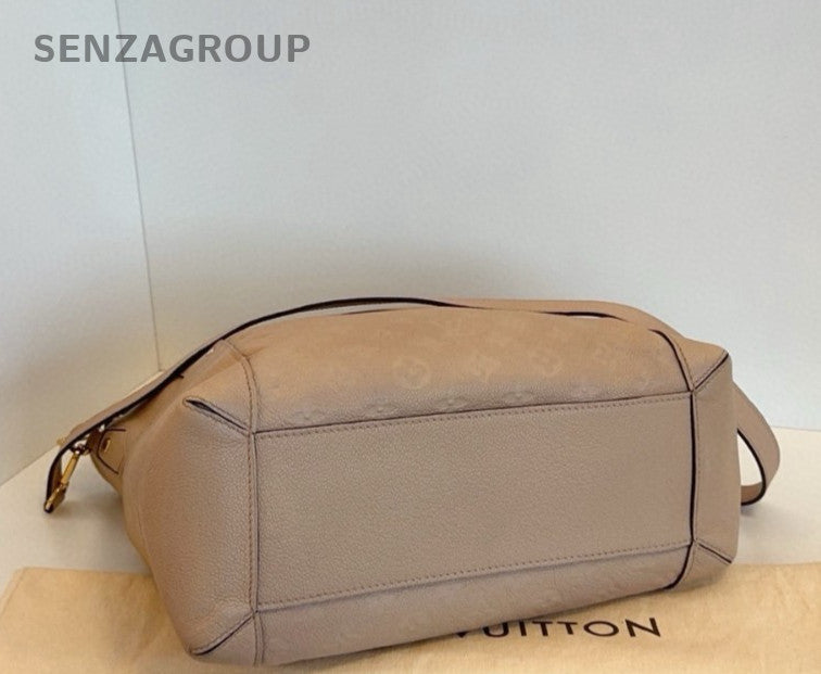 Louis Vuitton All-Leather Embossed Melie Hobo Bag Shoulder Bag Women Light Brown