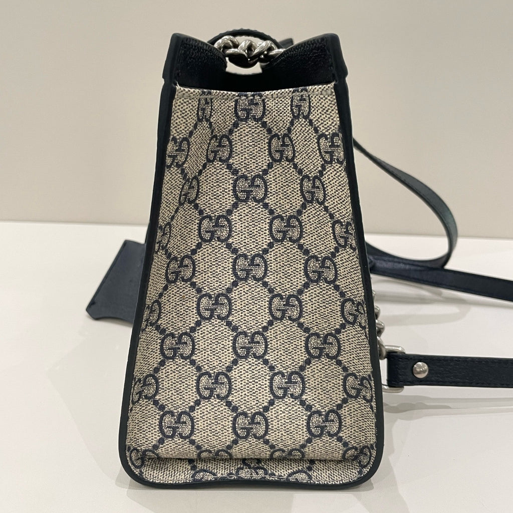 Gucci GG Marmont Padlock Shoulder Bag Brown Silver Hardware