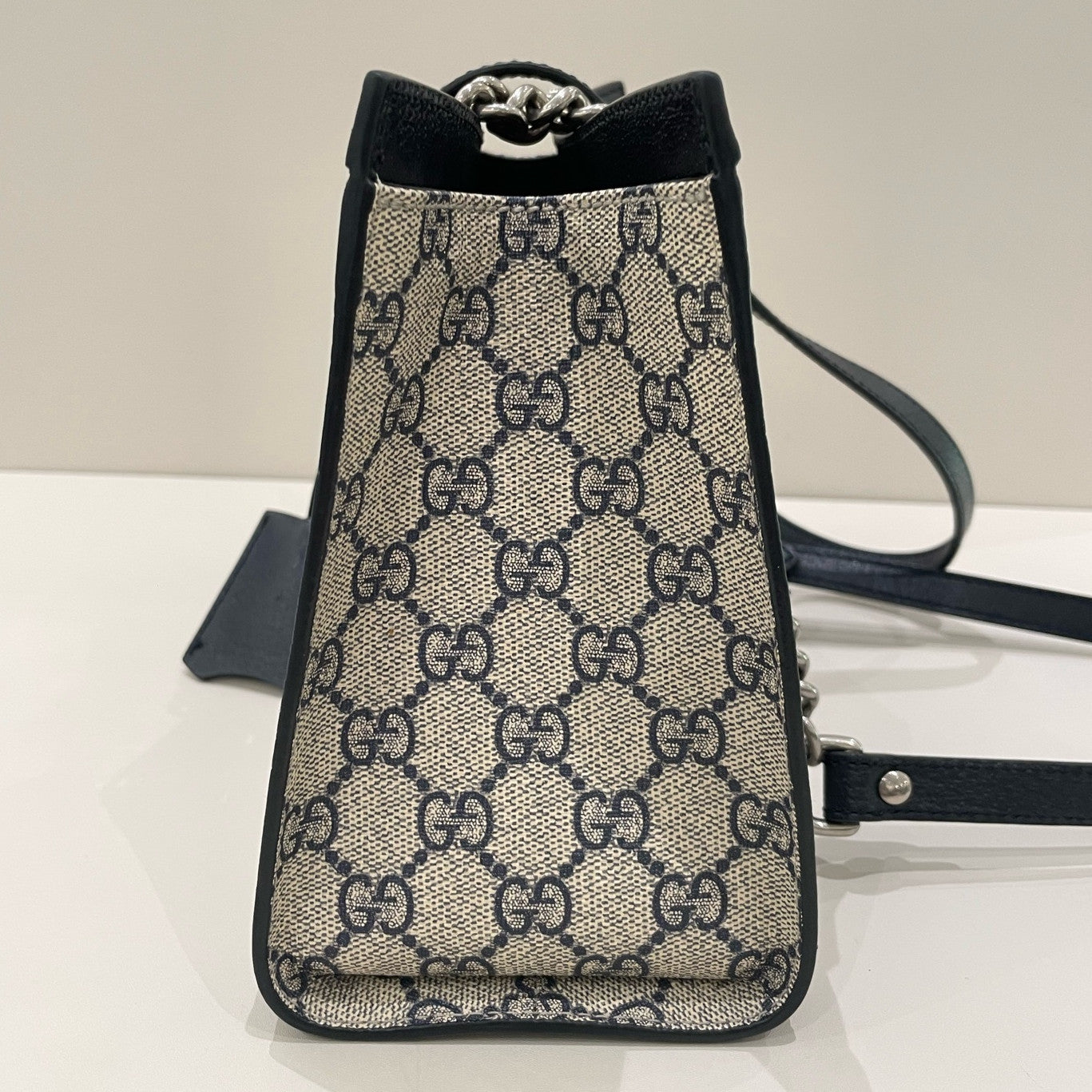 Gucci GG Marmont Padlock Shoulder Bag Brown Silver Hardware