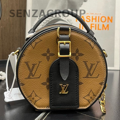 Louis Vuitton Monogram Mini Round Trunk Brown Gold Handbag Classic Women