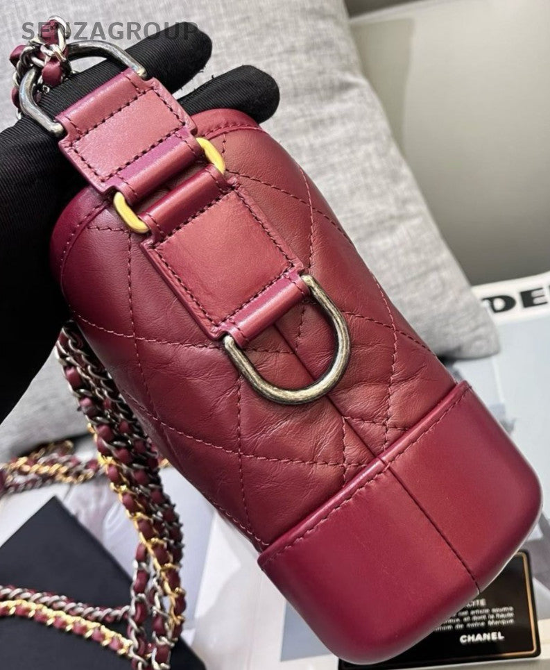 Chanel Gabrielle PM Chain Shoulder Bag Diamond Red Women Classic Designer
