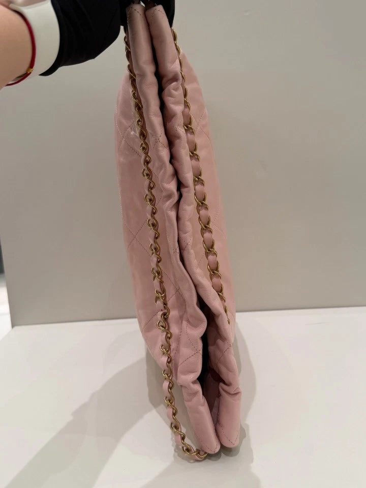 CHANEL 22bag Medium Pink Tote Shoulder Bag for Women