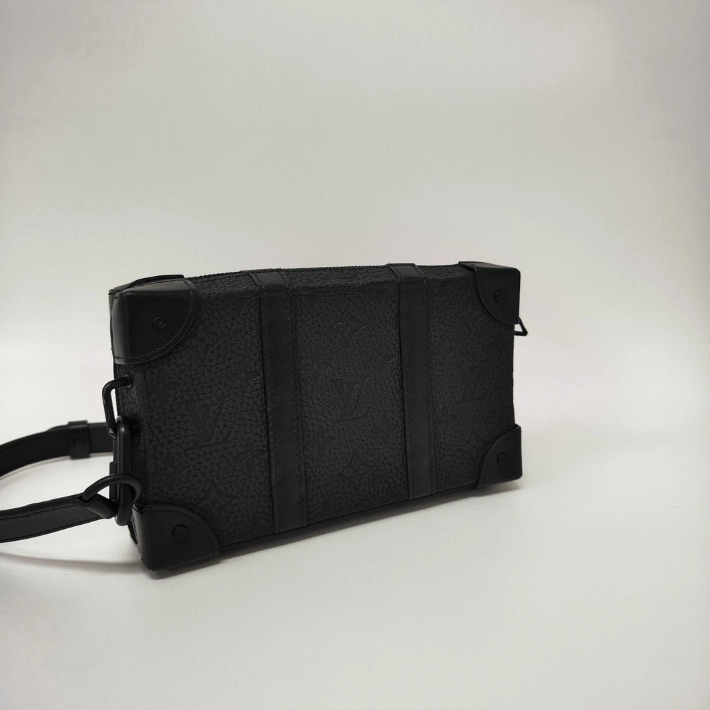 Authentic Louis Vuitton Printed Leather Black Soft Trunk Bag For Women