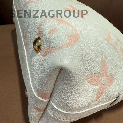 Louis Vuitton CarryAll PM Monogram Tote Shoulder Bag White Gold
