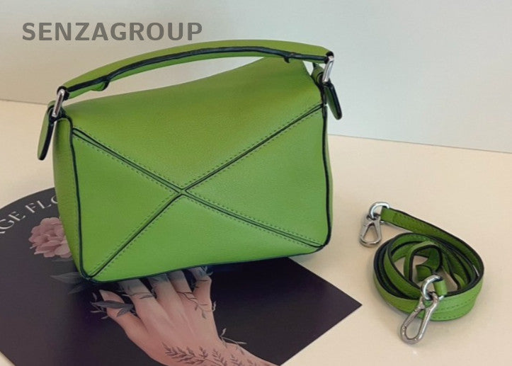 Loewe Mini Puzzle Crossbody Handbag Clutch Bag Women Fennel Green