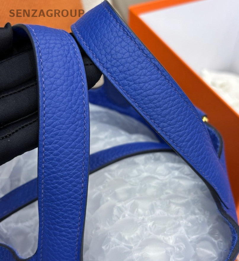 Hermes Picotin18 PM Tote Hand Bag Crossbody Blue Gold Women Designer Classic