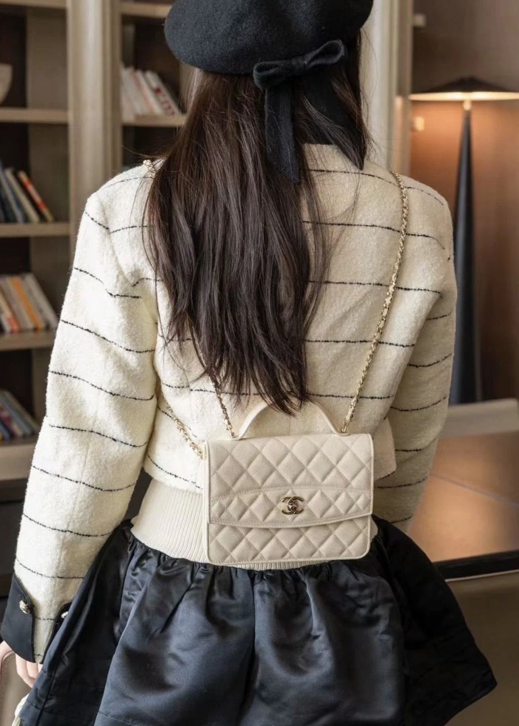CHANEL Leather Backpack Shoulder Crossbody Handbag For Women