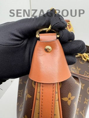 Louis Vuitton Loop Monogram Chain Shoulder Bag Brown Gold Women Classic