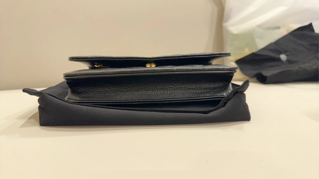 Chanel Black Gold Calfskin WOC Crossbody For Women