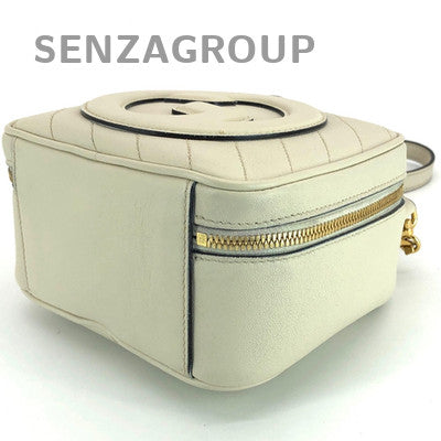 Gucci Blondie White Gold Buckle Leather Camera Crossbody Bag