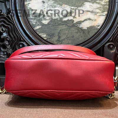 Gucci Marmont Medium Camera Bag Red Gold Classic Women's Shoulder Crossbody