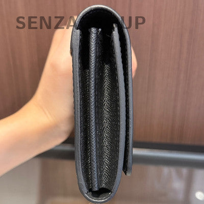 Louis Vuitton Black Epi Leather Twist Wallet On Chain Silver Clutch