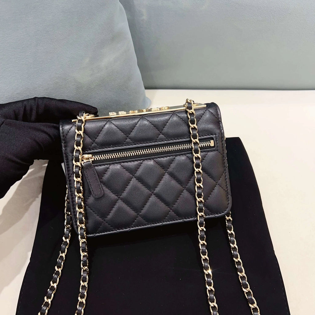 CHANEL Trendy CC Mini Black Leather Shoulder Bag For Women