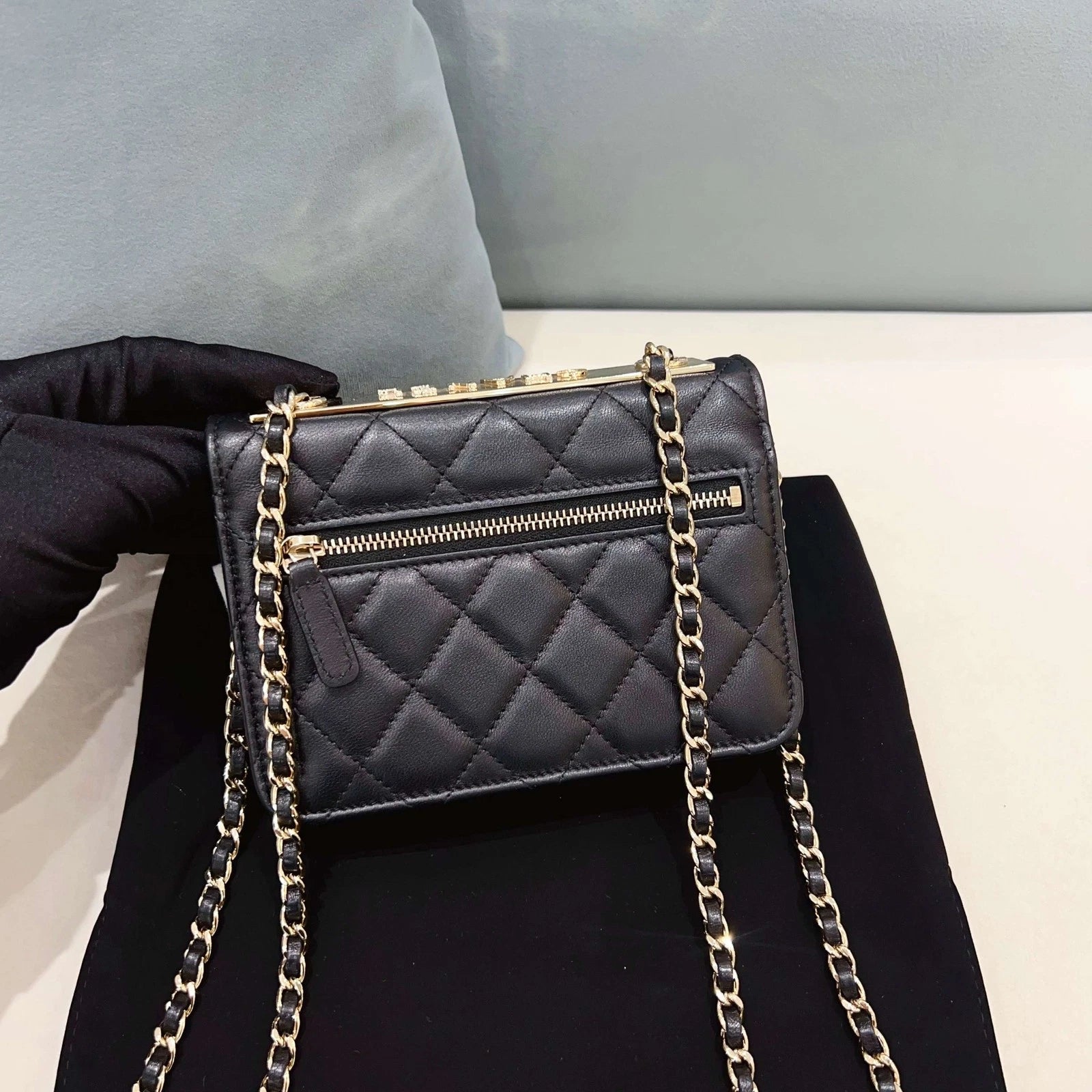 CHANEL Trendy CC Mini Black Leather Shoulder Bag For Women