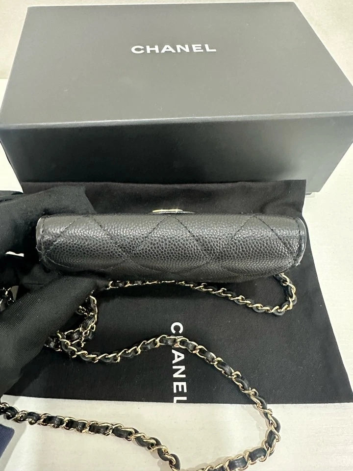 99 New CHANEL Black Gold Mini Crossbody Shoulder Bag For Women