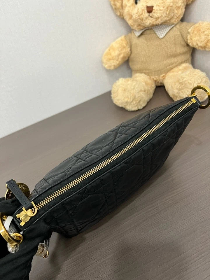 Dior Black Gold Lunch Box Shoulder Bag For Women