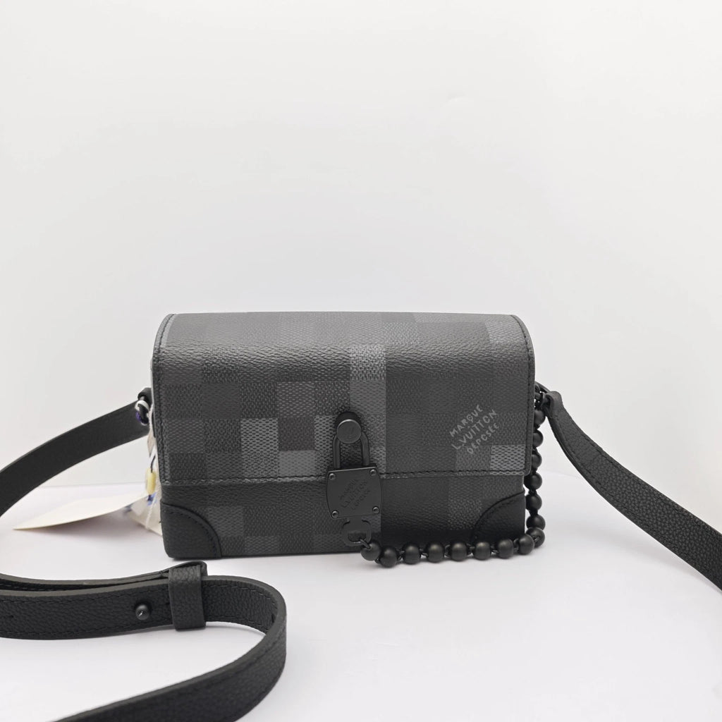 Louis Vuitton Steamer Checkerboard Black Crossbody Camera Box Bag For Women
