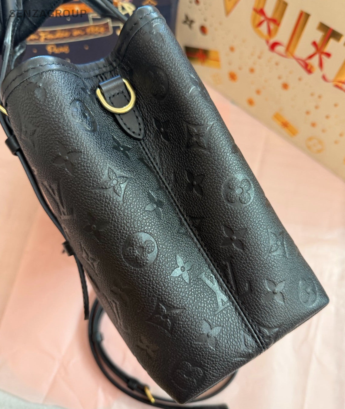 Louis Vuitton Babylone Tote PM Top Handle Bag Crossbody Black Gold Women Classic