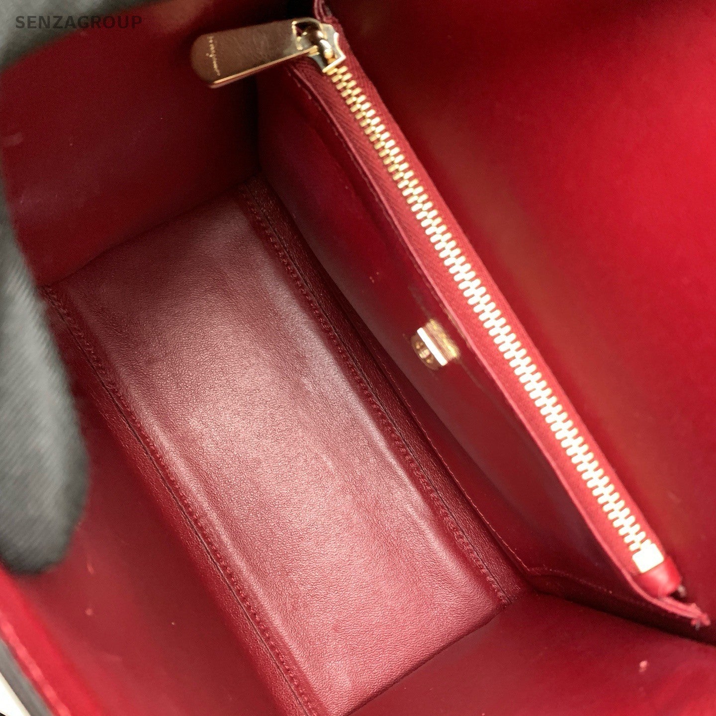 Salvatore Ferragamo Boxyz 2Way Top Handle Bag Crossbody Red Gold Women Classic