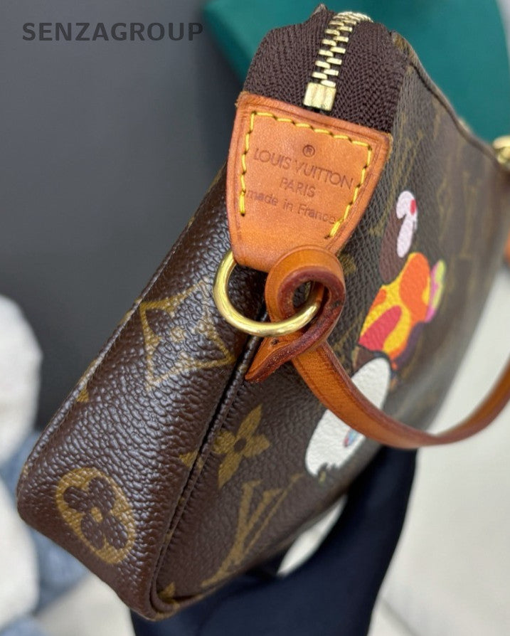 Louis Vuitton Monogram Panda Pattern Shoulder Bag Brown Gold Women Designer