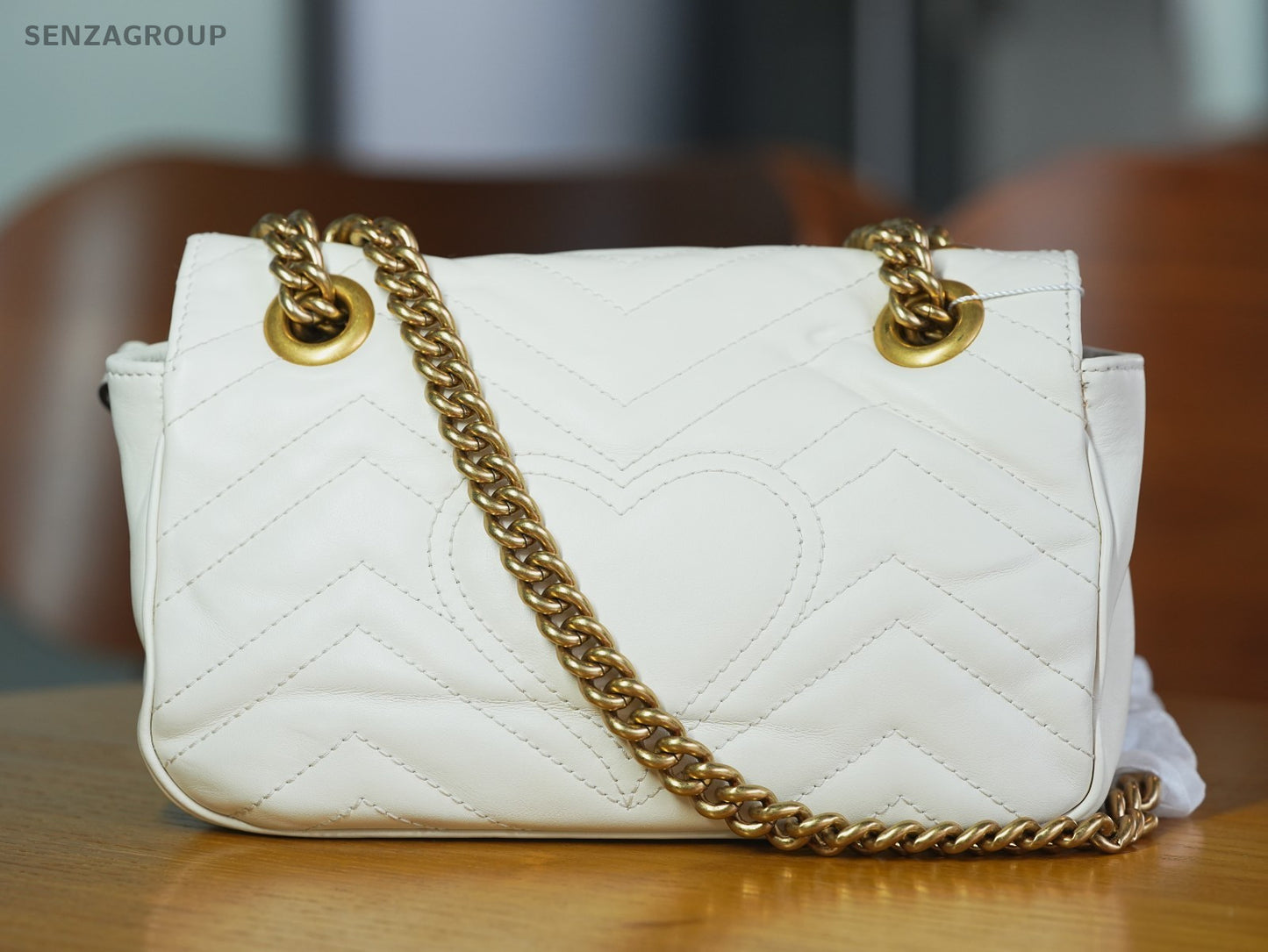 GUCCI Marmont GG Handbag Shoulderbag Crossbody White gold