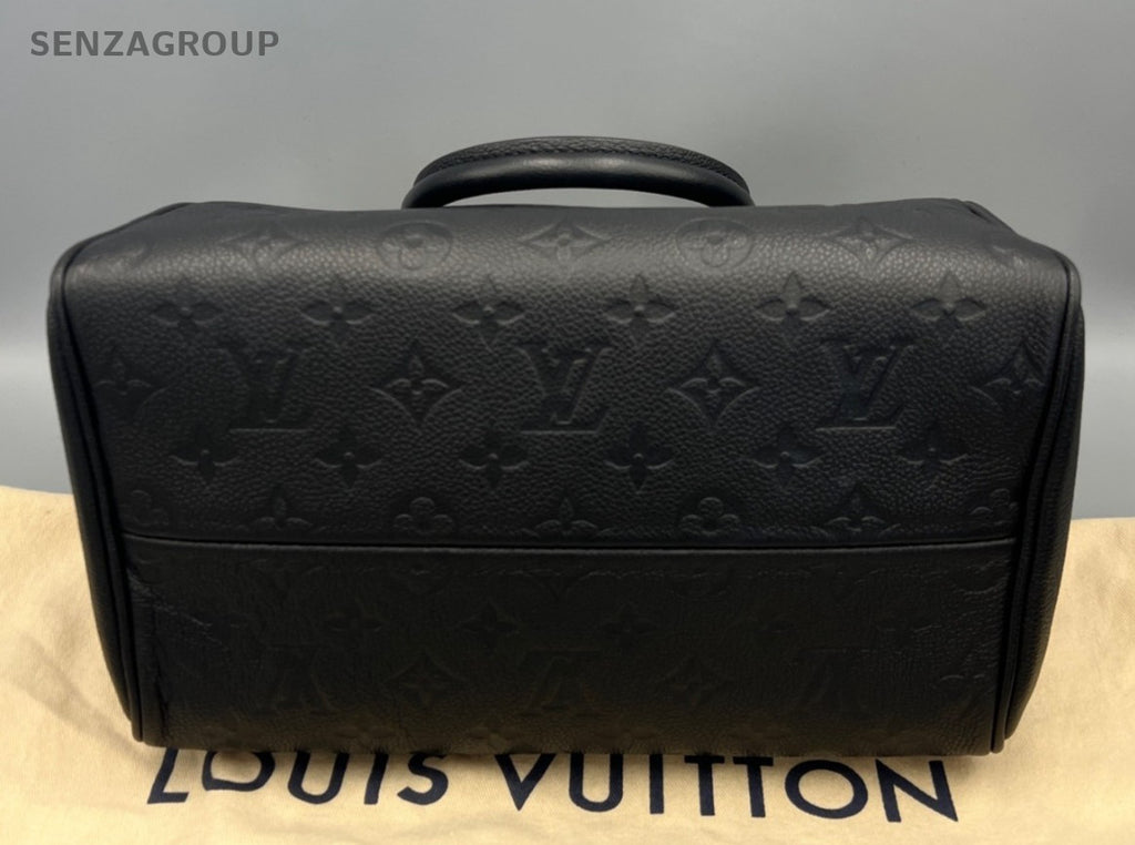 Louis Vuitton Speedy25 Monogram Black Gold Top Handle Bag Crossbody Women