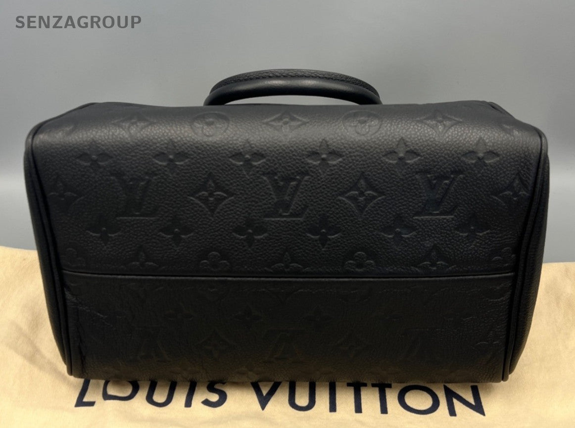 Louis Vuitton Speedy25 Monogram Black Gold Top Handle Bag Crossbody Women