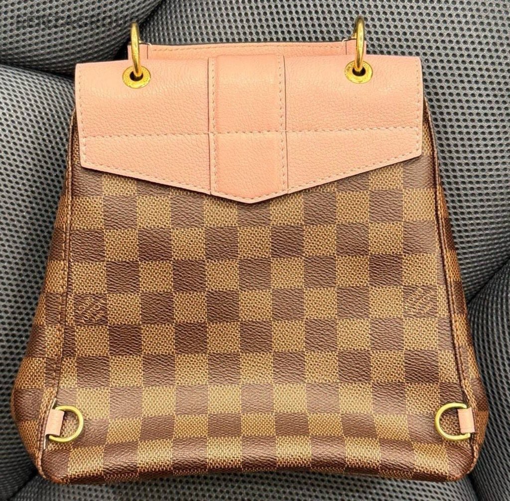 Louis Vuitton Clapton Backpack Pink Brown Gold Used Women Classic Designer