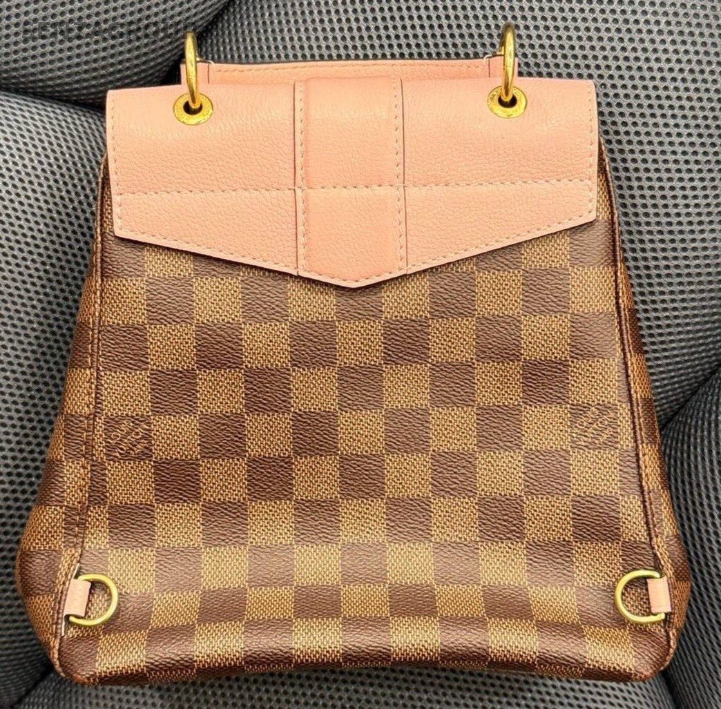 Louis Vuitton Clapton Backpack Pink Brown Gold Used Women Classic Designer