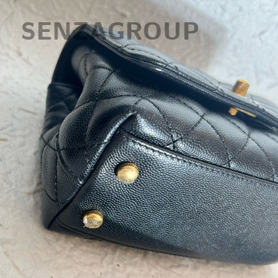 Chanel Coco Handle Mini Black Caviar Leather Top Handle Crossbody Bag